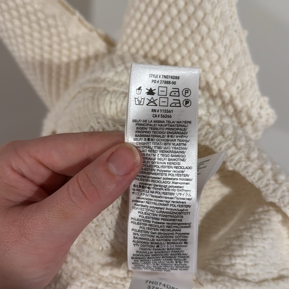 NWT 7 FOR ALL MANKIND boho knit crochet peplum top in gardenia, size S - Picture 8 of 11